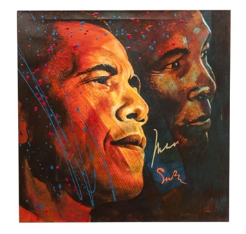 Muhammad Ali Signed Simon Bull "Looking Into The Future" Canvas Artwork (ltd 44)